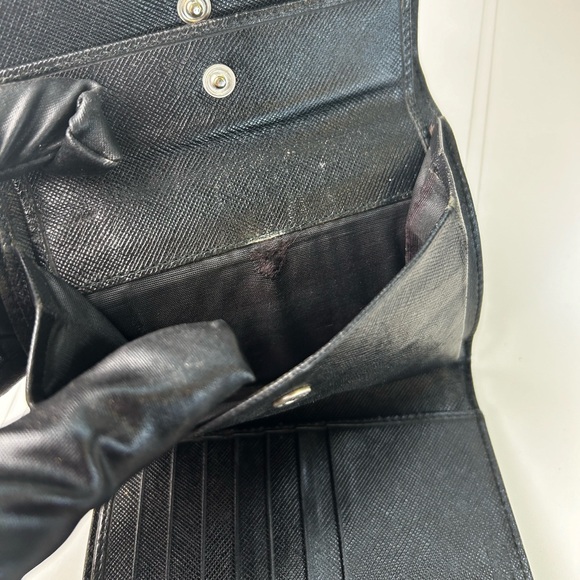 Prada Black Tessuto Nylon Compact Trifold Wallet - Picture 9 of 11